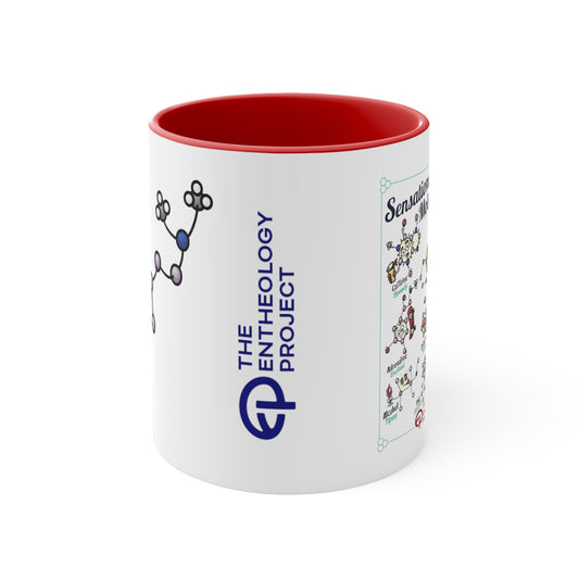 Sensational Molecules Series: Trippy Psilocin! 11oz Accent Coffee Mug.