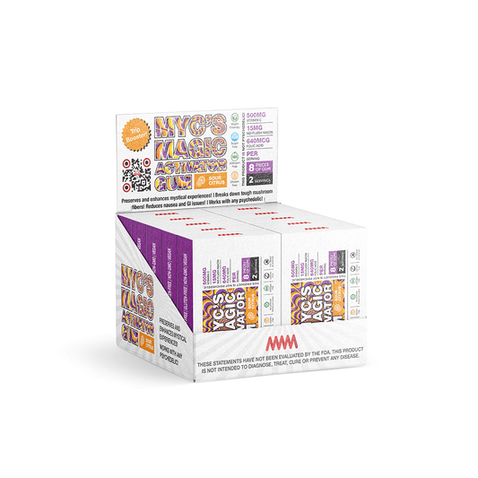 Myc’s Sour Activator Gum. Needed to complete the “Nootropic Stack.” Extends effects & lowers GI issues.