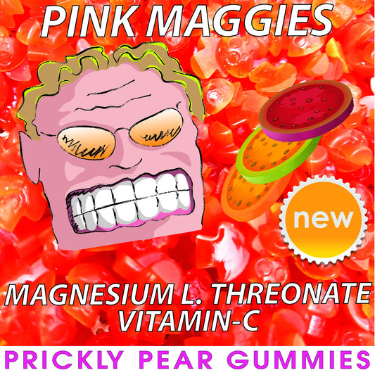 Pink Maggies Gummies w/ Magnesium L. Threonate - For lockjaw & muscle cramps.