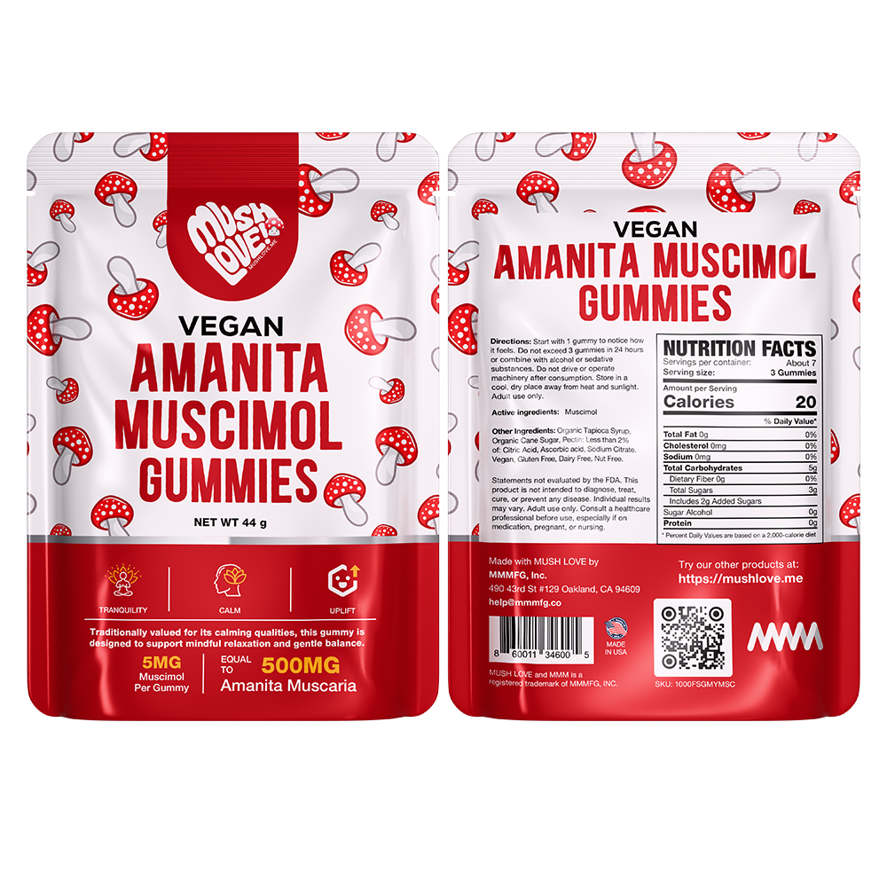 Magic Myc's Relaxing Amanita Gummies - Calm, Sleep, Recover.