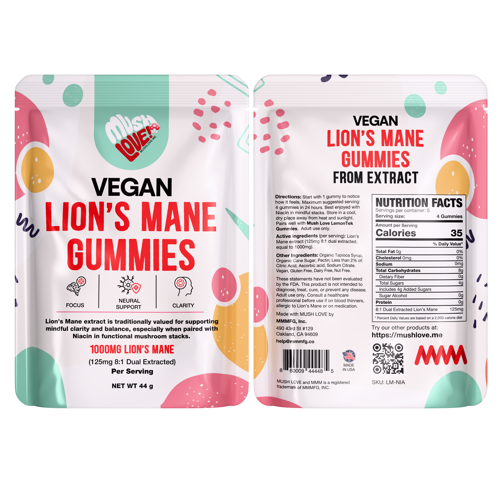Lion's Mane & Niacin Gummies - Needed to complete the "Nootropic Stack." Great for brain health.